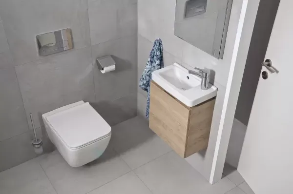 Jika Cubito - Umývadielko s prepadom 450 mmx250 mm, otvor na batériu vpravo, biela H8114240001061