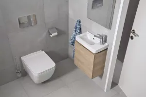Jika Cubito - Umývadielko s prepadom 450 mmx250 mm, otvor na batériu vpravo, biela H8114240001061