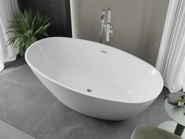 MEXEN - ERIS voľne stojaca vaňa 180x80 cm biela bez krytky prepadu a zátky 53441808000-SS