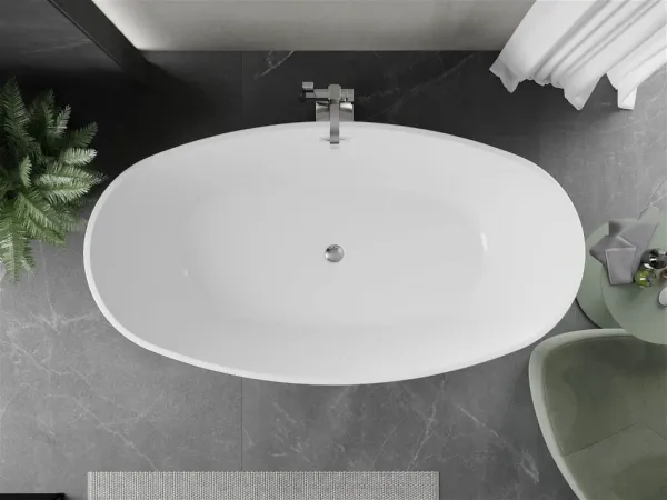 MEXEN - ERIS voľne stojaca vaňa 180x80 cm biela bez krytky prepadu a zátky 53441808000-SS