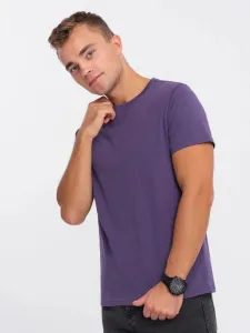 Klasické pánske fialové tričko s krátkym rukávom
