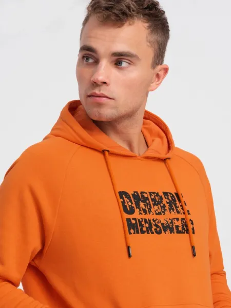 Originálna pánska mikina s kapucňou oranžová