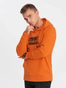 Originálna pánska mikina s kapucňou oranžová