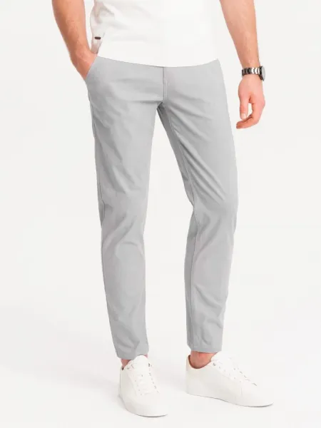 Trendy pánske chinos nohavice šedé