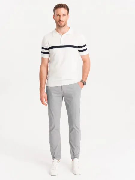 Trendy pánske chinos nohavice šedé