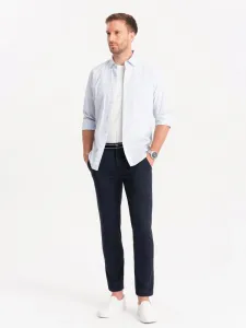 Trendy pánske chinos nohavice tmavo modré