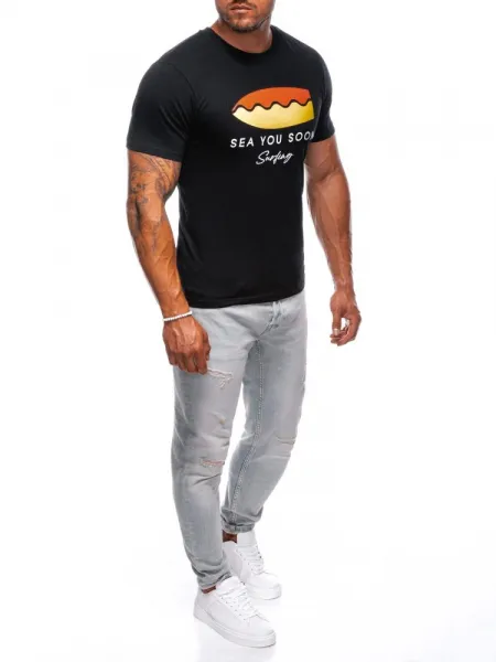 Trendy tričko s nápisom pre mužov čierne