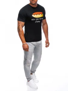 Trendy tričko s nápisom pre mužov čierne
