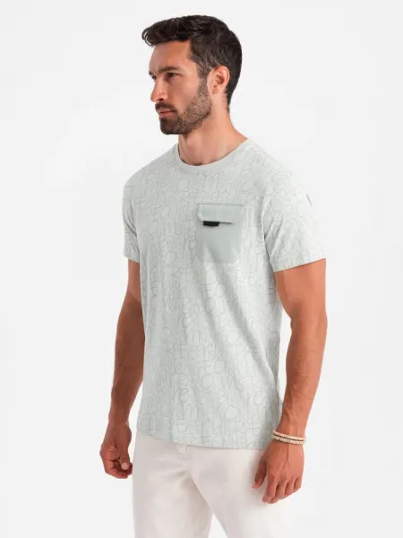 Trendy tričko s potlačou pre mužov- krátky rukáv-zelené