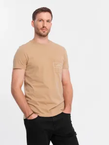 Trendy tričko s nápisom pre mužov pieskové