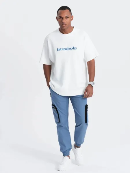 Trendy jogger kapsáčové nohavice pre pánov modré