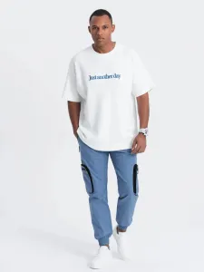 Trendy jogger kapsáčové nohavice pre pánov modré