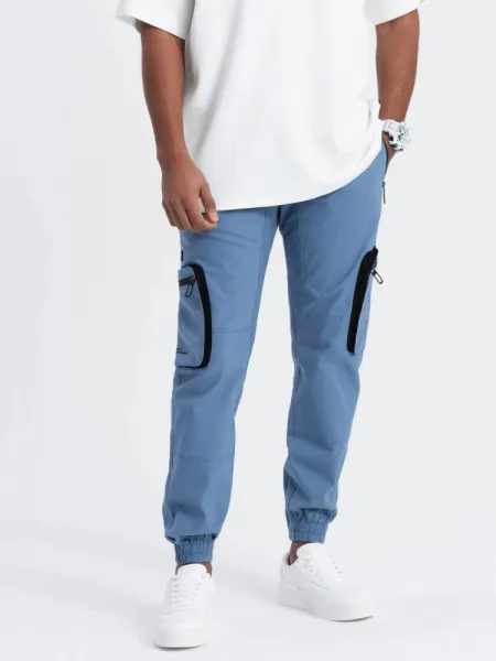 Trendy jogger kapsáčové nohavice pre pánov modré