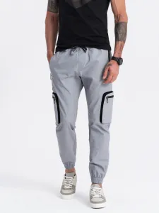 Trendy jogger kapsáčové nohavice pre pánov šedé
