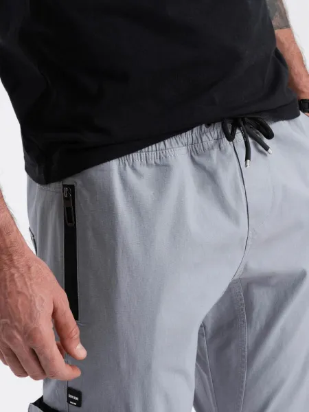 Trendy jogger kapsáčové nohavice pre pánov šedé
