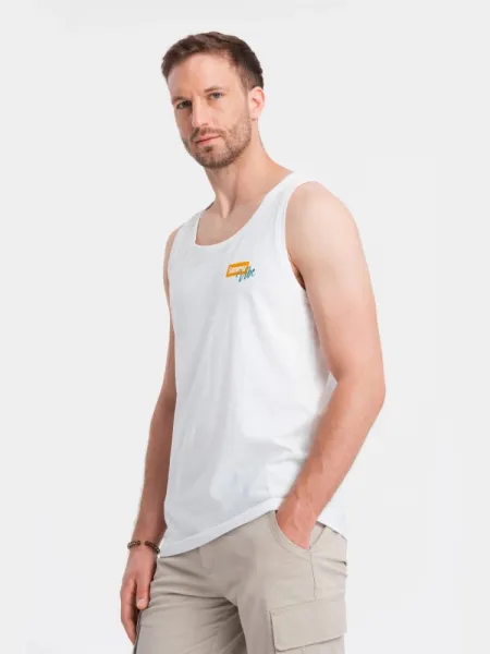 Originálne tielko s nápisom pre pánov - biele