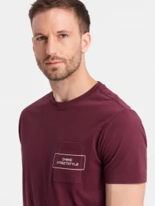 Trendy tričko s nápisom pre mužov bordové