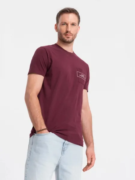 Trendy tričko s nápisom pre mužov bordové