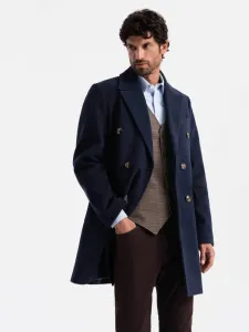Elegantný kabát pre pánov indigo