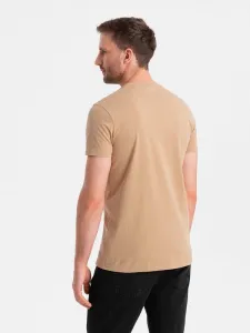 Trendy tričko s nápisom pre mužov pieskové