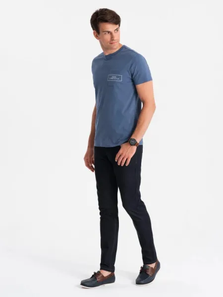 Trendy tričko s nápisom pre mužov modré