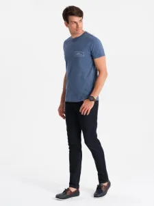 Trendy tričko s nápisom pre mužov modré