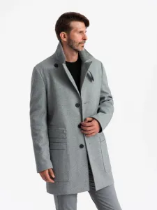 Elegantný kabát pre pánov šedý