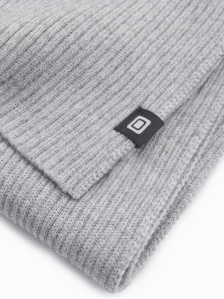 Trendy pletený šedý pánsky šál V2 ACSF-0119