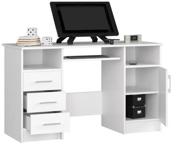 Ak furniture Volně stojící psací stůl Ana 124 cm bílý
