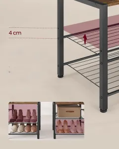 SONGMICS Predsieňový vešiak VASAGLE LUDGE čierny/vintage hnedý