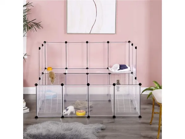 SONGMICS Ohrádka pre drobných zvierat Femino 143x108 cm číra