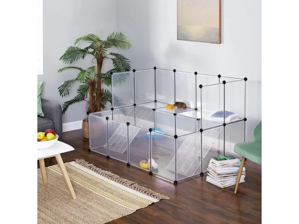 SONGMICS Ohrádka pre drobných zvierat Femino 143x108 cm číra