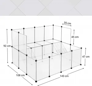 SONGMICS Ohrádka pre drobných zvierat Femino 143x108 cm číra
