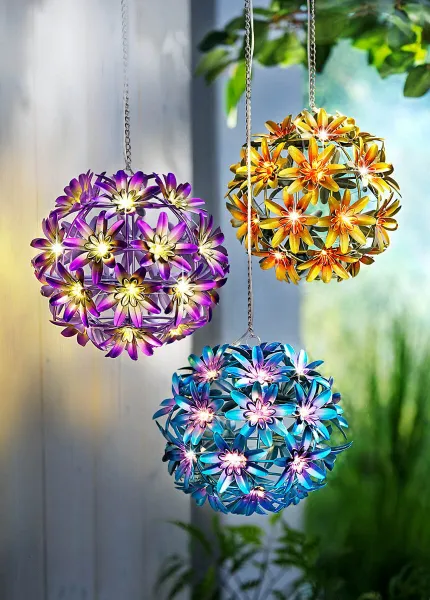 Weltbild Solární závěsná dekorace Flora, žlutá