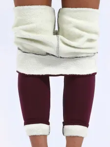 Legínovo Zateplené legíny červené Veľkosť: S