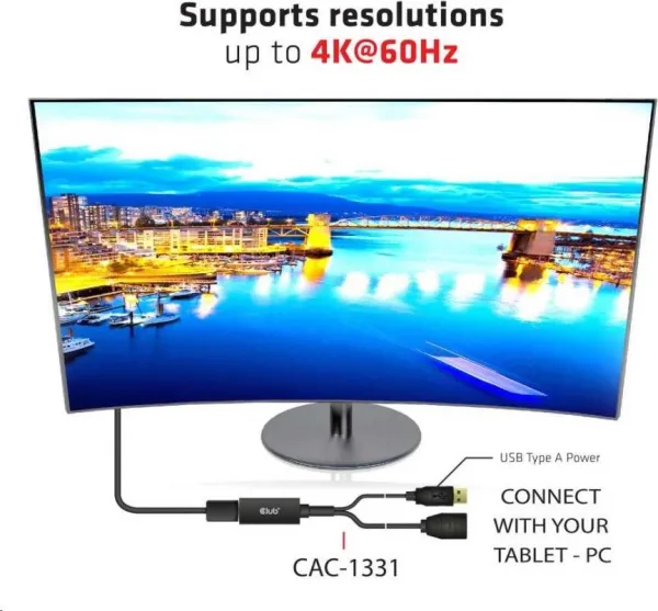 Club 3D Club3D Aktívny adaptér HDMI na DisplayPort 4K60Hz, M/F