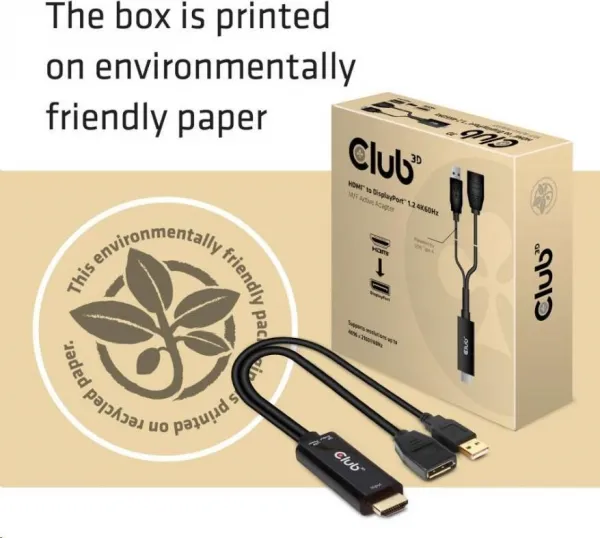 Club 3D Club3D Aktívny adaptér HDMI na DisplayPort 4K60Hz, M/F