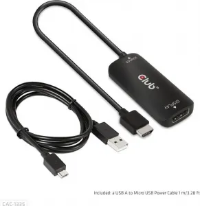 Club 3D Club3D Adaptér HDMI + Micro USB na DisplayPort 4K120Hz/8K30Hz, Active Adapter M/F