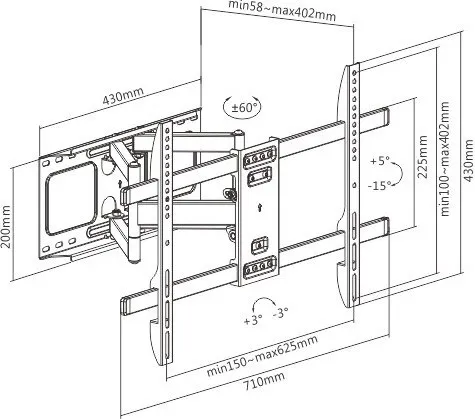 GEMBIRD Držák TV WM-80ST-02, 37"-80" (60kg), otočný a náklopný