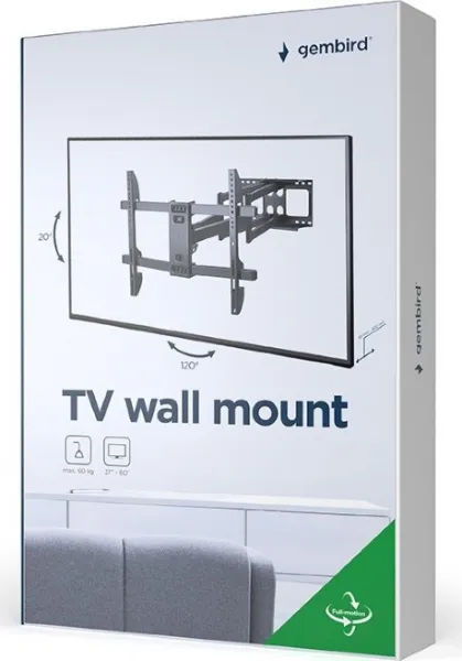GEMBIRD Držák TV WM-80ST-02, 37"-80" (60kg), otočný a náklopný