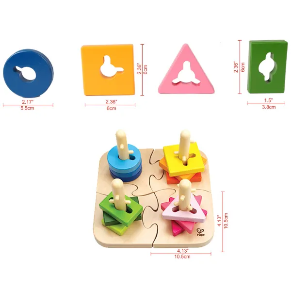 Hape Kreatívne drevené puzzle, 19,7 x 11,6 x 19,7 cm