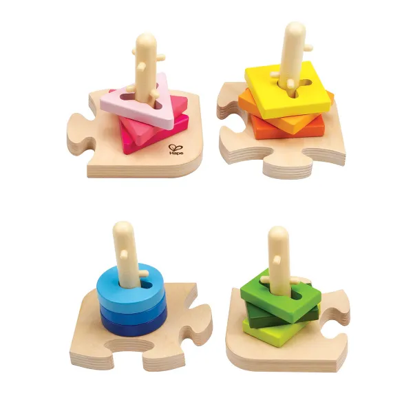 Hape Kreatívne drevené puzzle, 19,7 x 11,6 x 19,7 cm