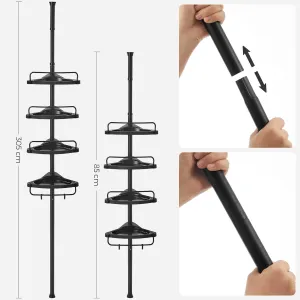 SONGMICS Teleskopická rohová polička do kúpeľne 85-305 cm