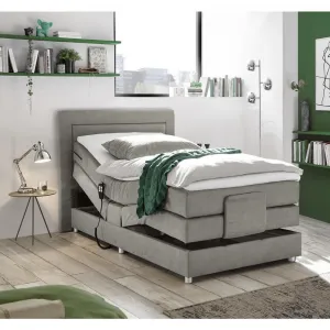 Polohovateľná boxspring posteľ Saba, 100x200, svetlosivá