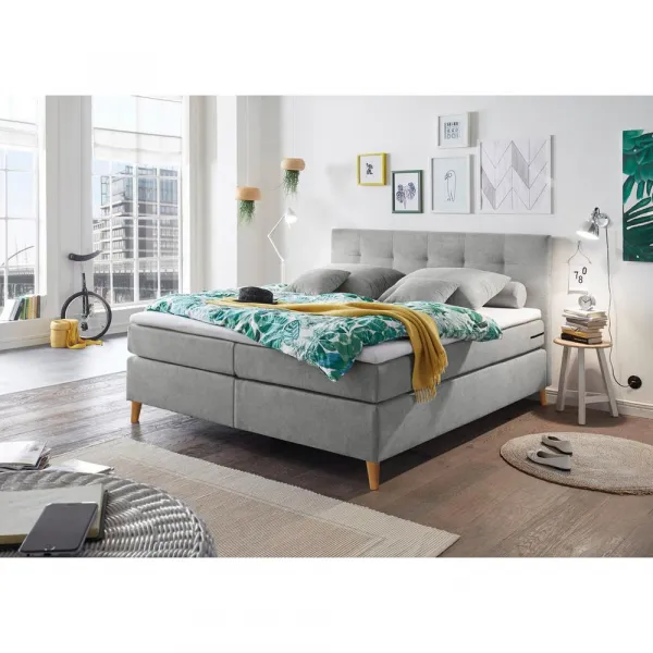 Posteľ boxspring svetlosivá Missouri 1 180x200cm