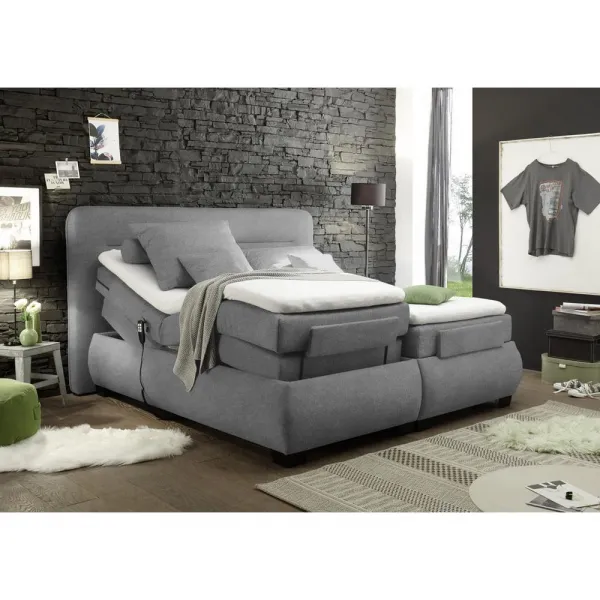 Polohovateľná posteľ boxspring Evolution 3 160x200cm tm.sivá