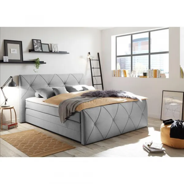 Boxspring posteľ CALGARY 180x200 cm strieborná