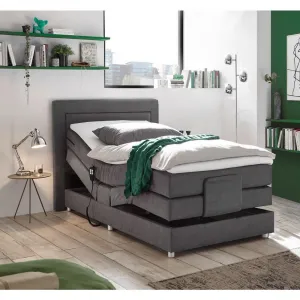 Polohovateľná boxspring posteľ Saba, 120x200, sivá