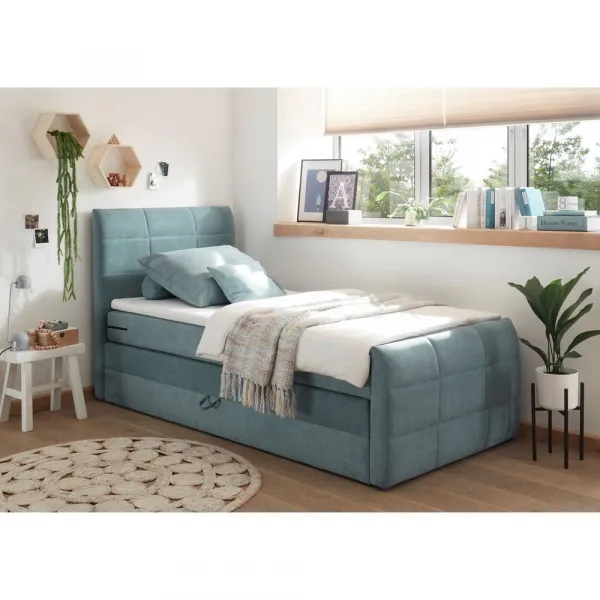 Boxspring posteľ KUBA 100x200 cm modrá
