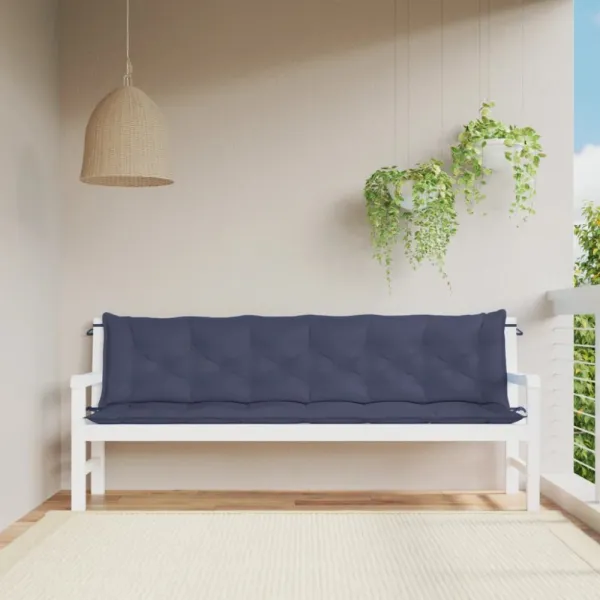 Podušky na záhradnú lavicu 2ks 200cm Dekorhome Černá